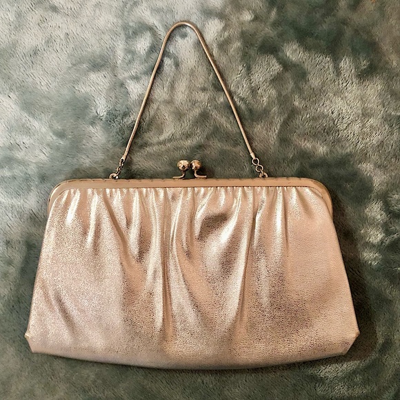 Vintage Ande Clutch or Handbag ~ Great Condition ~ Silver Size 10”x5.75” - Picture 1 of 8